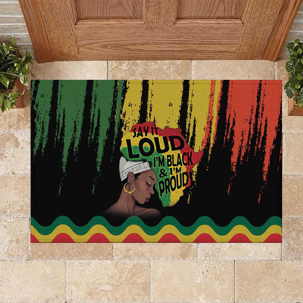 Black History Dreadlocks Map Rubber Doormat Say It Loud I’m Black and I ...