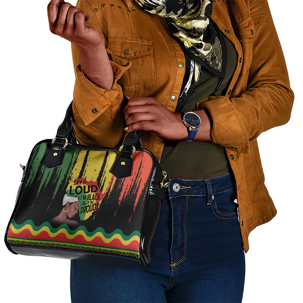Black History Dreadlocks Map Shoulder Handbag Say It Loud I’m Black and I’m Proud - African Pride