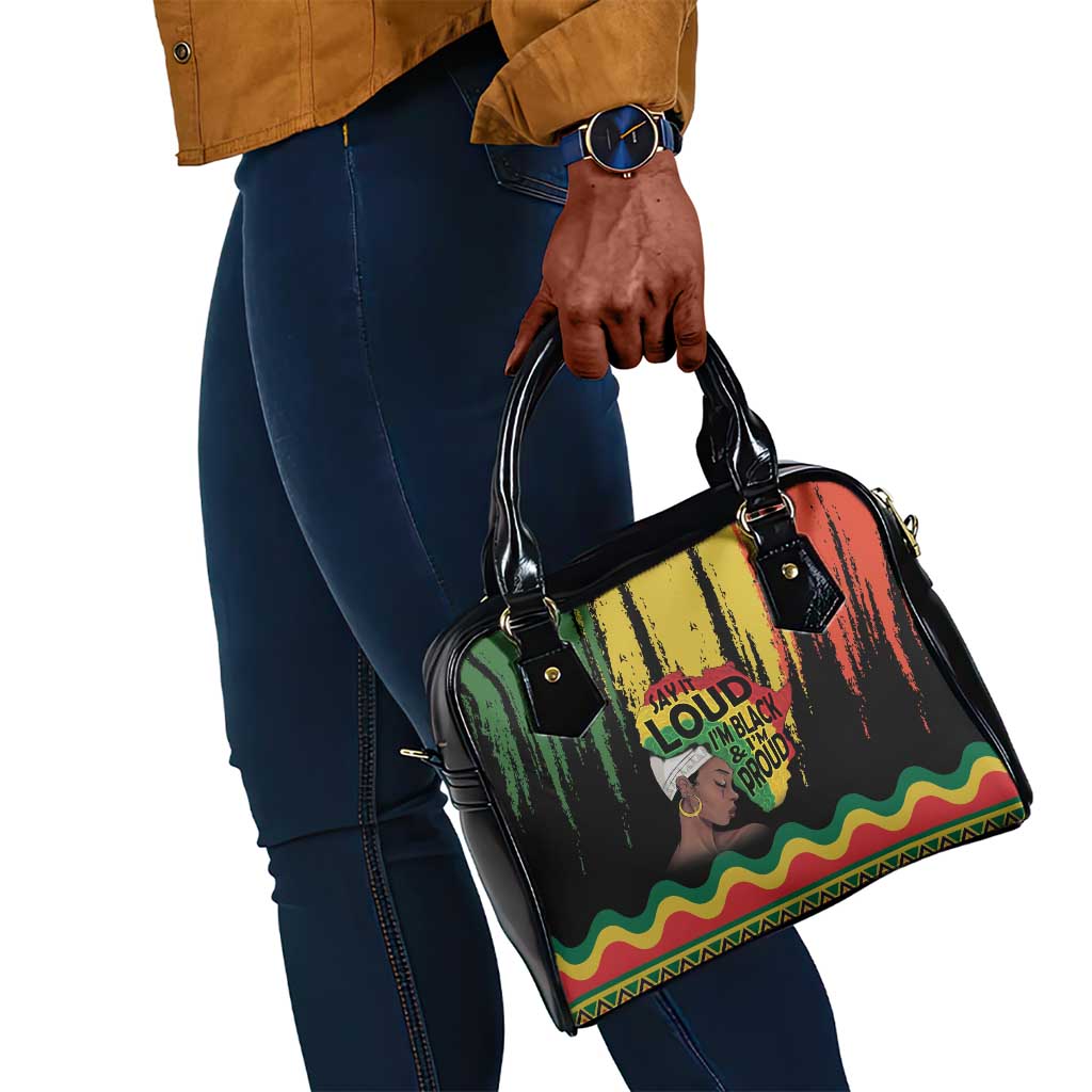 Black History Dreadlocks Map Shoulder Handbag Say It Loud I’m Black and I’m Proud - African Pride