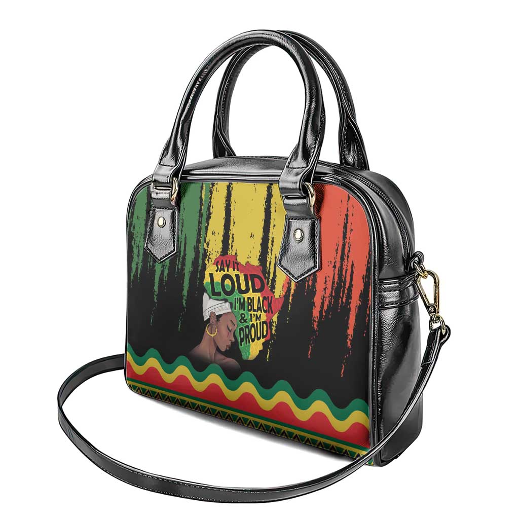 Black History Dreadlocks Map Shoulder Handbag Say It Loud I’m Black and I’m Proud - African Pride