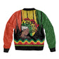 Black History Dreadlocks Map Sleeve Zip Bomber Jacket Say It Loud I’m Black and I’m Proud - African Pride