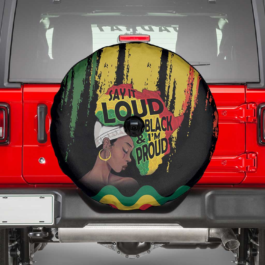 Black History Dreadlocks Map Spare Tire Cover Say It Loud I’m Black and I’m Proud - African Pride