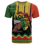 Black History Dreadlocks Map T shirt Say It Loud I’m Black and I’m Proud - African Pride