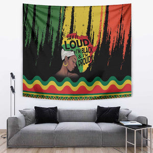 Black History Dreadlocks Map Tapestry Say It Loud I’m Black and I’m Proud - African Pride