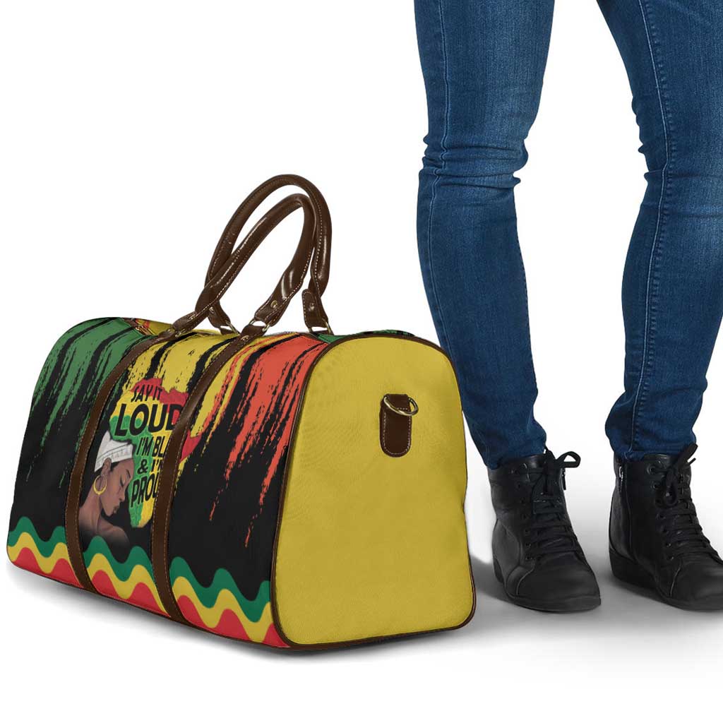 Black History Dreadlocks Map Travel Bag Say It Loud I’m Black and I’m Proud - African Pride