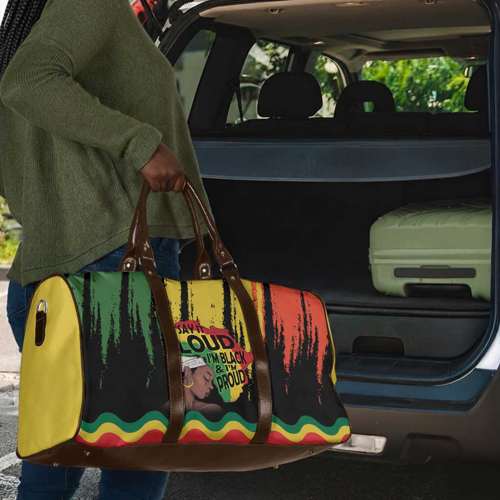 Black History Dreadlocks Map Travel Bag Say It Loud I’m Black and I’m Proud - African Pride