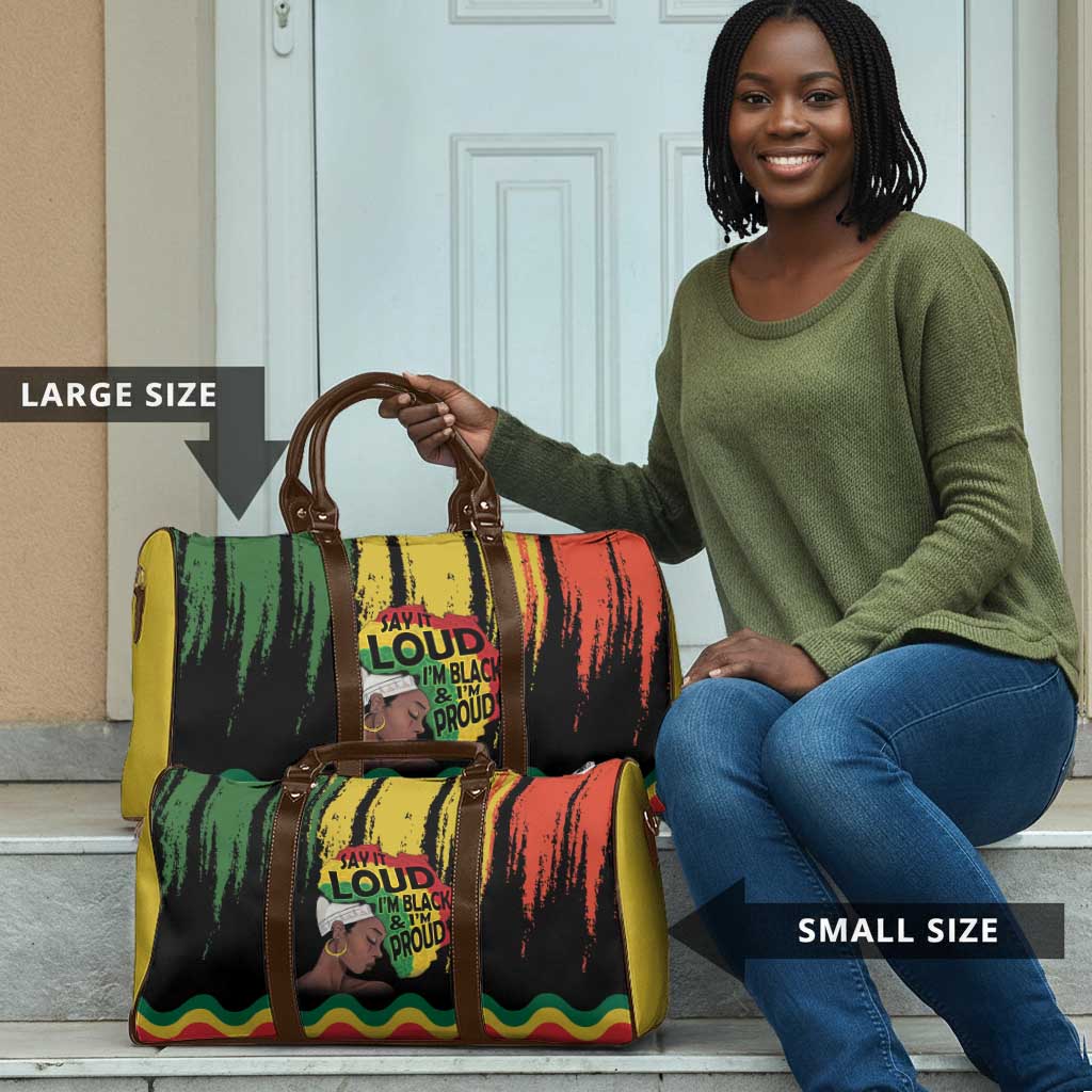 Black History Dreadlocks Map Travel Bag Say It Loud I’m Black and I’m Proud - African Pride