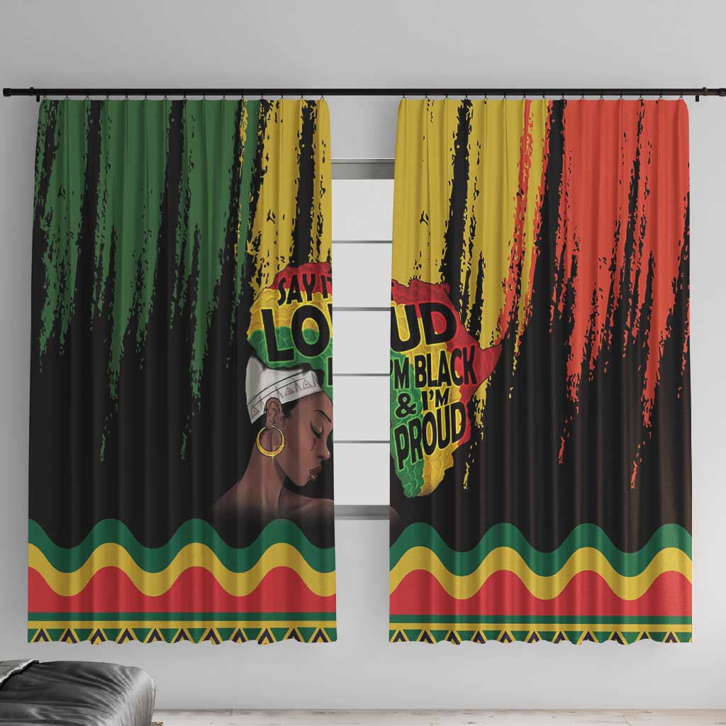 Black History Dreadlocks Map Window Curtain Say It Loud I’m Black and I’m Proud - African Pride