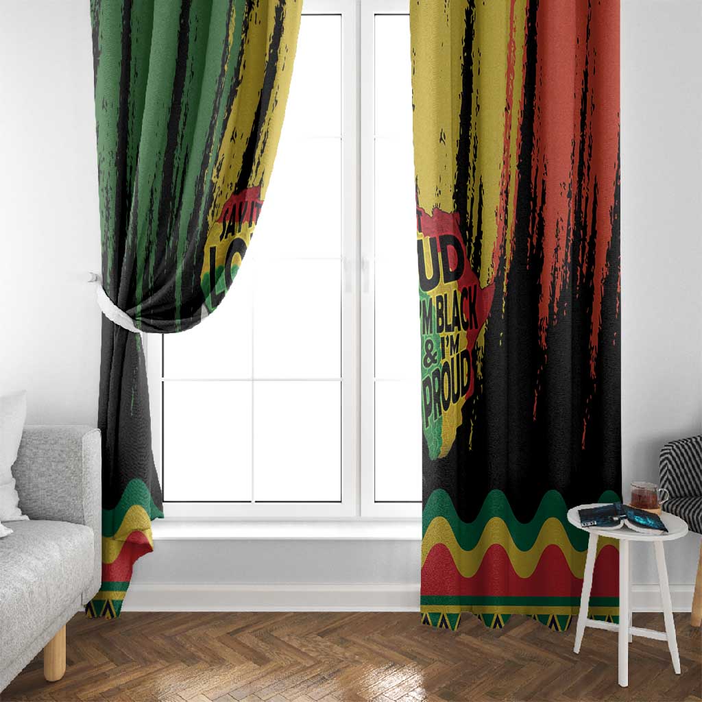 Black History Dreadlocks Map Window Curtain Say It Loud I’m Black and I’m Proud - African Pride