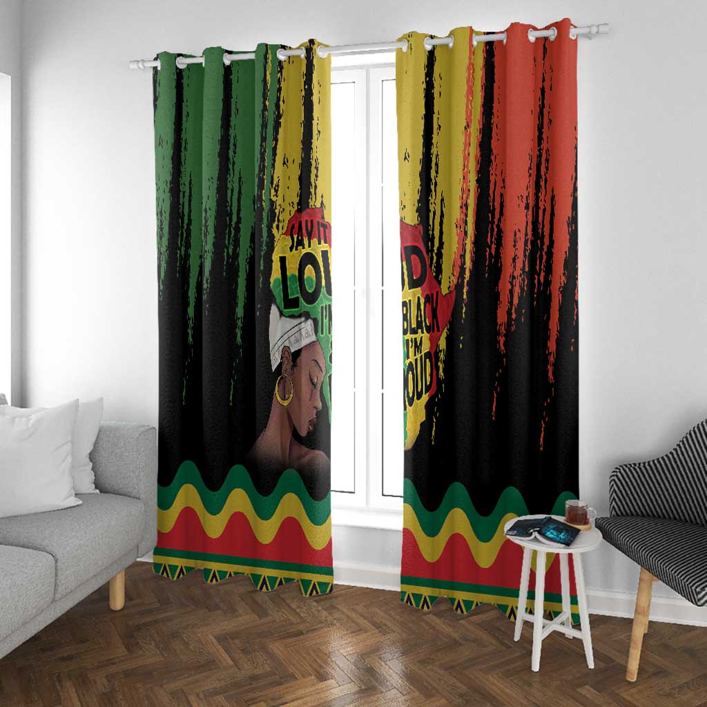 Black History Dreadlocks Map Window Curtain Say It Loud I’m Black and I’m Proud - African Pride