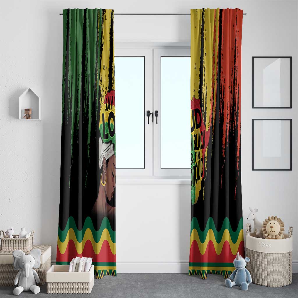Black History Dreadlocks Map Window Curtain Say It Loud I’m Black and I’m Proud - African Pride