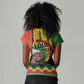 Black History Dreadlocks Map Women V-Neck T-Shirt Say It Loud Im Black and Im Proud LT19