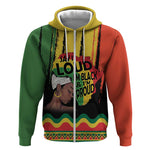 Black History Dreadlocks Map Zip Hoodie Say It Loud I’m Black and I’m Proud - African Pride