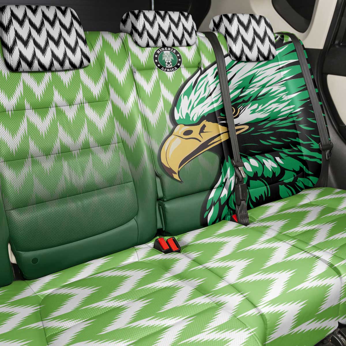 Nigeria Football Back Car Seat Cover The Super Eagles Rise
