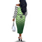 Custom Nigeria Football Off The Shoulder Long Sleeve Dress The Super Eagles Rise