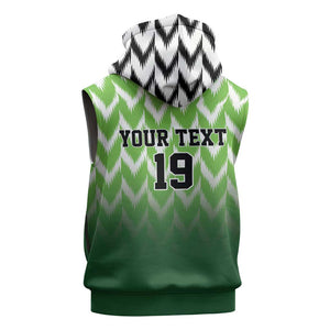 Custom Nigeria Football Sleeveless Hoodie The Super Eagles Rise