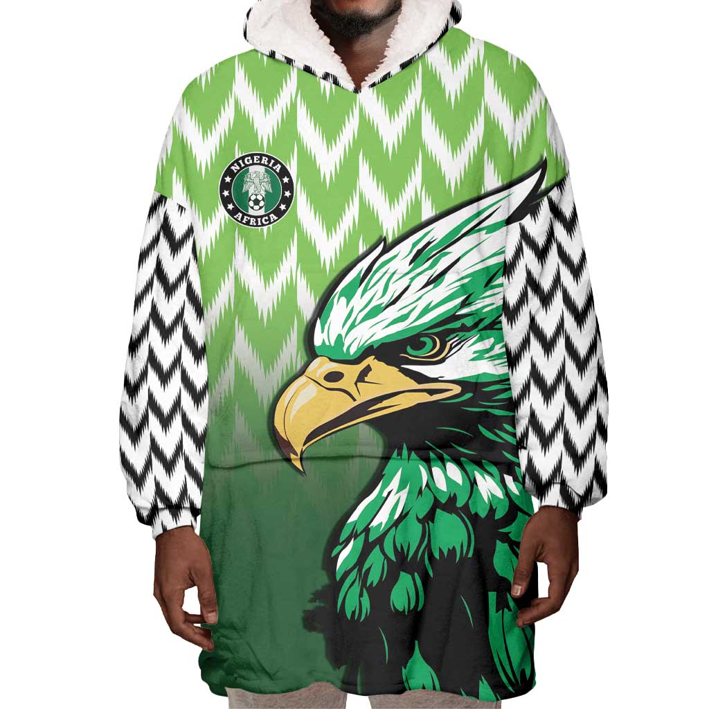 Custom Nigeria Football Wearable Blanket Hoodie The Super Eagles Rise
