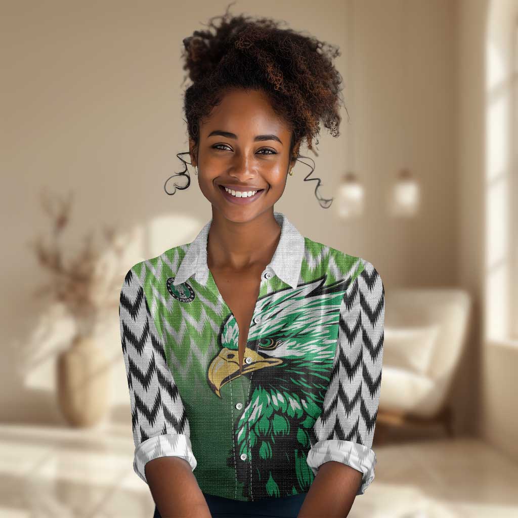 Custom Nigeria Football Women Casual Shirt The Super Eagles Rise