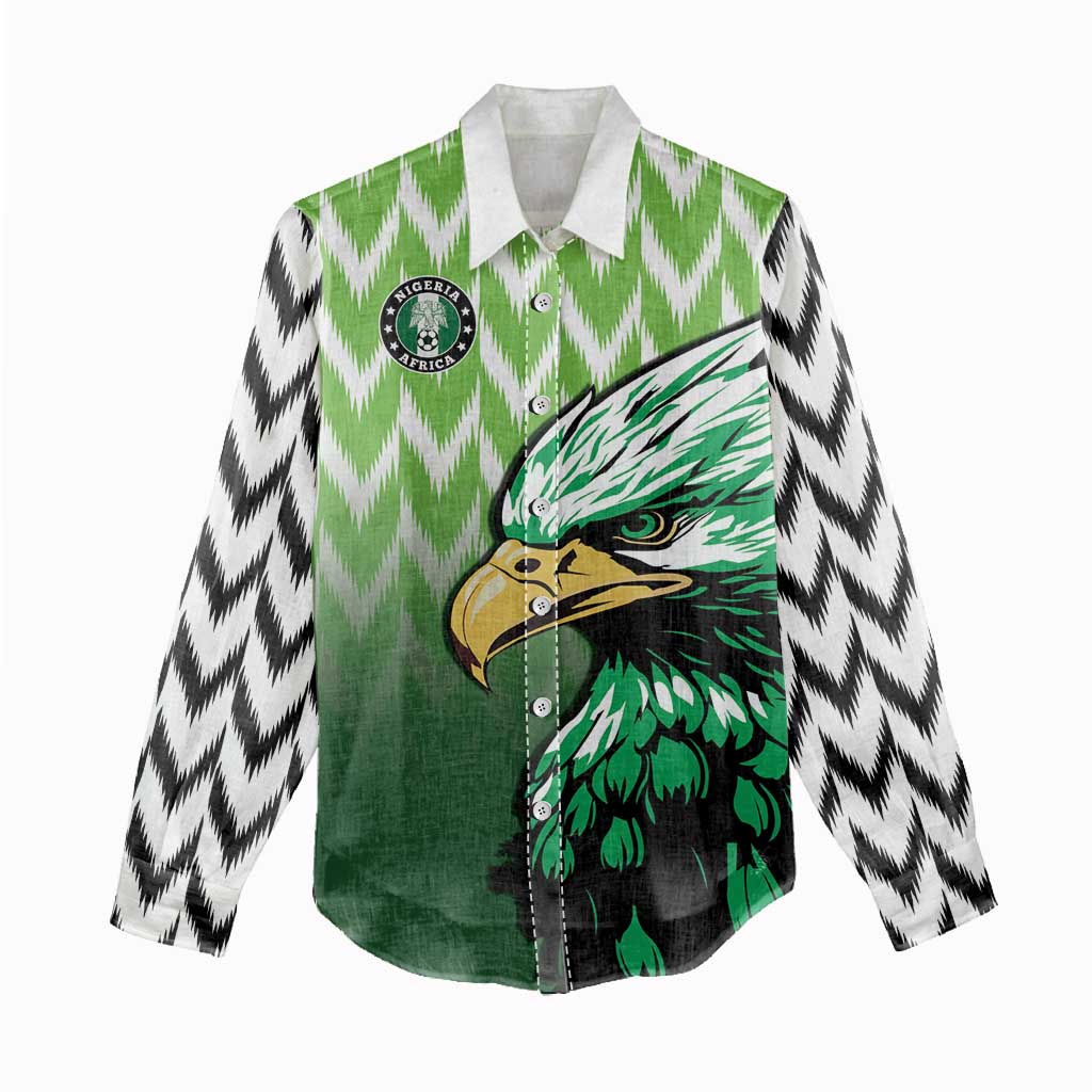 Custom Nigeria Football Women Casual Shirt The Super Eagles Rise