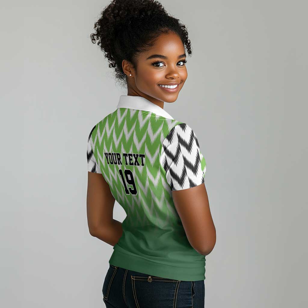 Custom Nigeria Football Women Polo Shirt The Super Eagles Rise