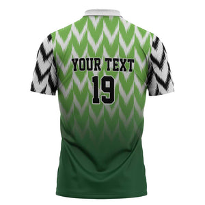 Custom Nigeria Football Zipper Polo Shirt The Super Eagles Rise