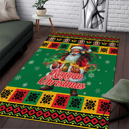 Afro-Jamaicans Christmas Area Rug Reggae Santa with Dreadlocks Design - African Pride