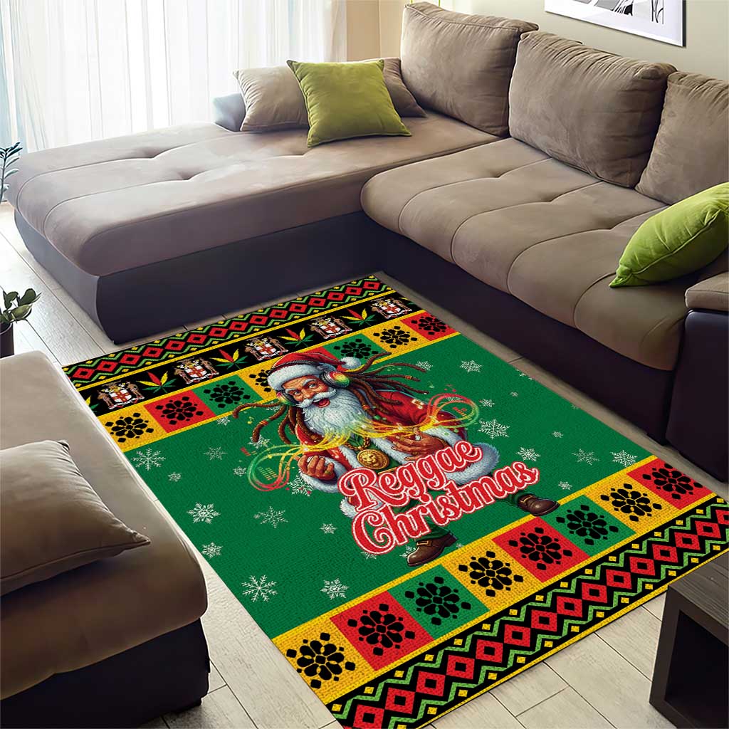 Afro-Jamaicans Christmas Area Rug Reggae Santa with Dreadlocks Design - African Pride
