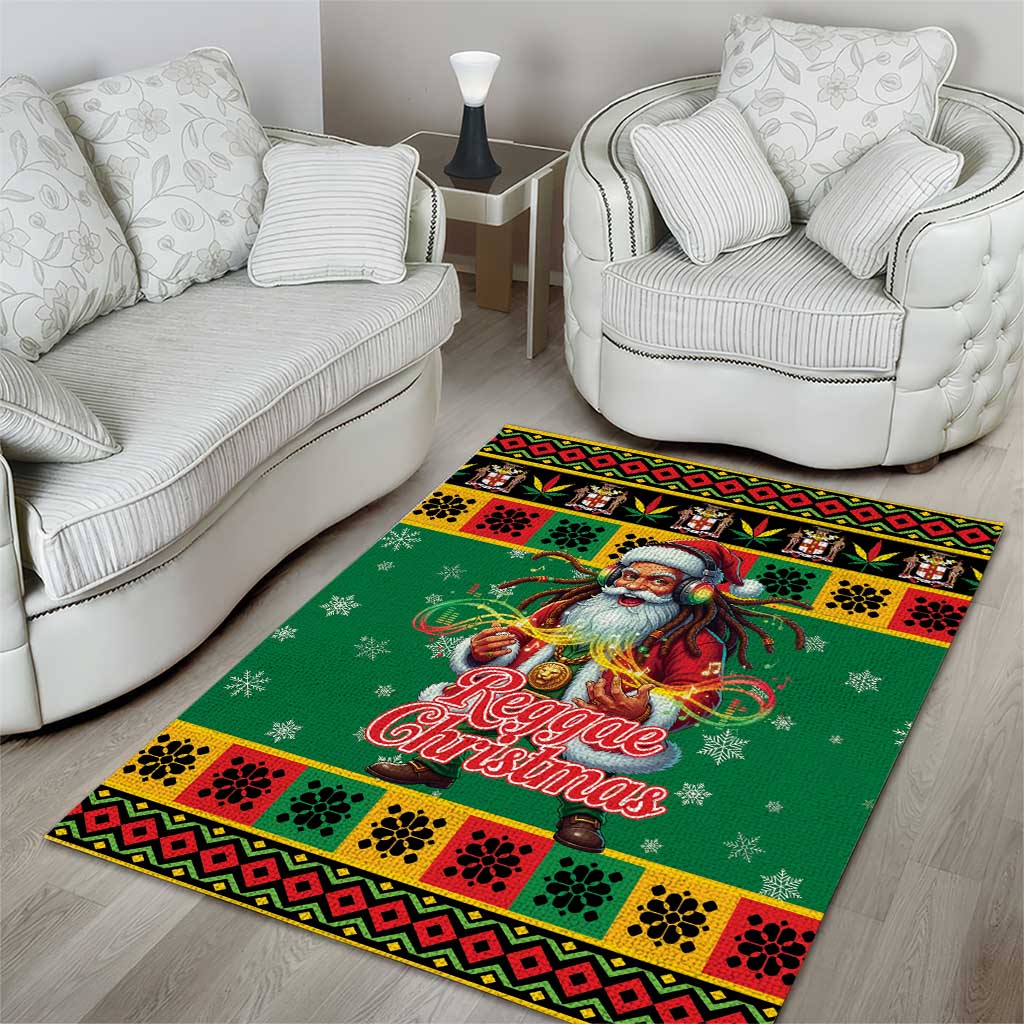 Afro-Jamaicans Christmas Area Rug Reggae Santa with Dreadlocks Design - African Pride