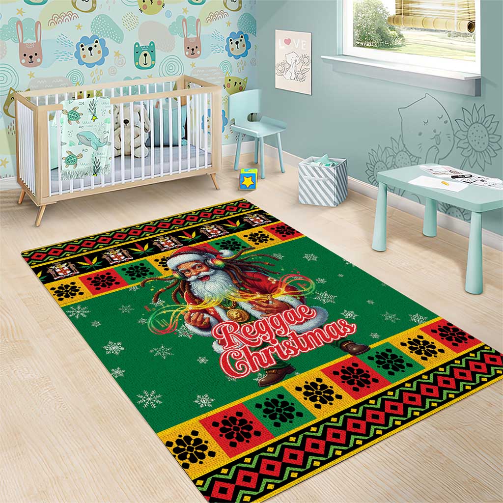 Afro-Jamaicans Christmas Area Rug Reggae Santa with Dreadlocks Design - African Pride