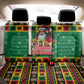 Afro-Jamaicans Christmas Back Car Seat Cover Reggae Santa with Dreadlocks Design - African Pride