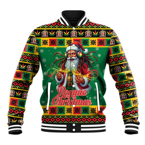 Afro-Jamaicans Christmas Baseball Jacket Reggae Santa with Dreadlocks Design - African Pride