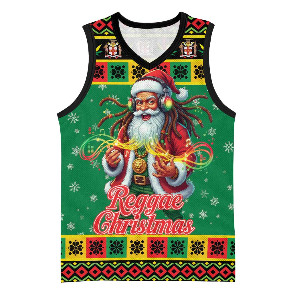 Afro-Jamaicans Christmas Basketball Jersey Reggae Santa with Dreadlocks Design - African Pride