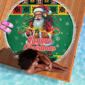 Afro-Jamaicans Christmas Beach Blanket Reggae Santa with Dreadlocks Design - African Pride