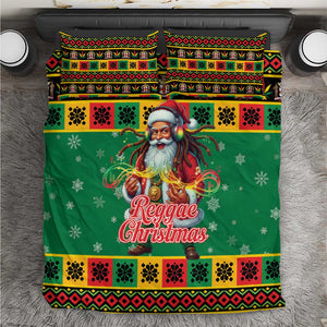 Afro-Jamaicans Christmas Bedding Set Reggae Santa with Dreadlocks Design - African Pride