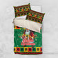 Afro-Jamaicans Christmas Bedding Set Reggae Santa with Dreadlocks Design - African Pride