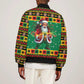 Afro-Jamaicans Christmas Bomber Jacket Reggae Santa with Dreadlocks Design - African Pride