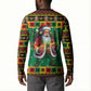 Afro-Jamaicans Christmas Button Sweatshirt Reggae Santa with Dreadlocks Design