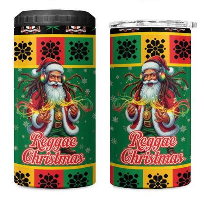 Afro-Jamaicans Christmas 4 in 1 Can Cooler Tumbler Reggae Santa with Dreadlocks Design - African Pride