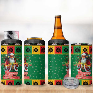 Afro-Jamaicans Christmas 4 in 1 Can Cooler Tumbler Reggae Santa with Dreadlocks Design - African Pride