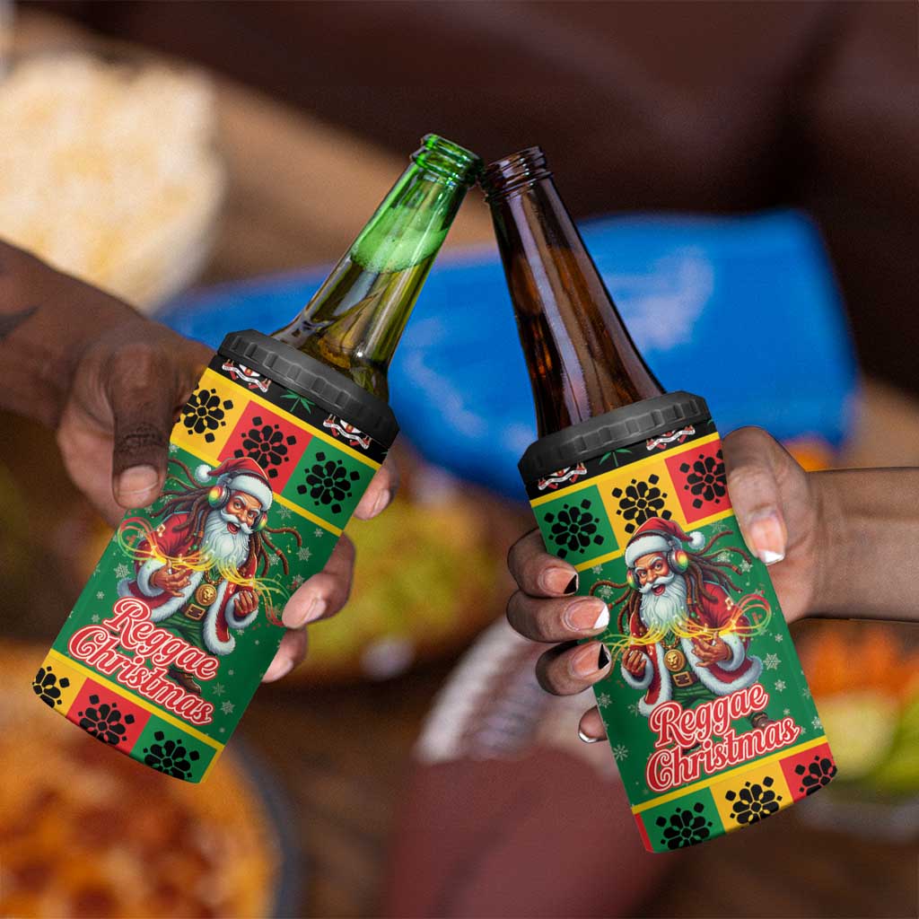 Afro-Jamaicans Christmas 4 in 1 Can Cooler Tumbler Reggae Santa with Dreadlocks Design - African Pride
