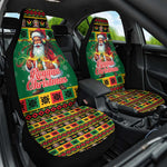 Afro-Jamaicans Christmas Car Seat Cover Reggae Santa with Dreadlocks Design - African Pride