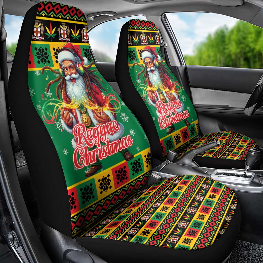Afro-Jamaicans Christmas Car Seat Cover Reggae Santa with Dreadlocks Design - African Pride