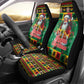 Afro-Jamaicans Christmas Car Seat Cover Reggae Santa with Dreadlocks Design - African Pride