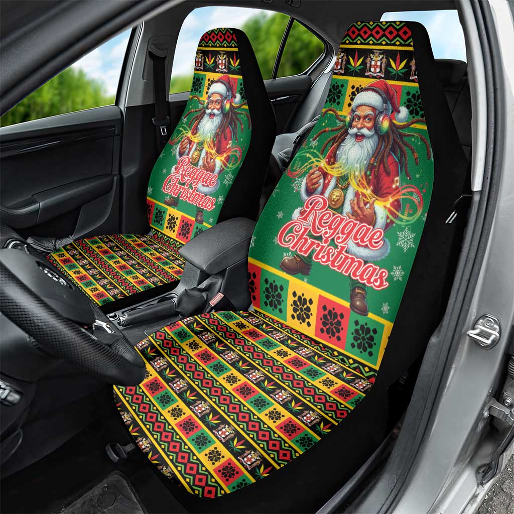 Afro-Jamaicans Christmas Car Seat Cover Reggae Santa with Dreadlocks Design - African Pride