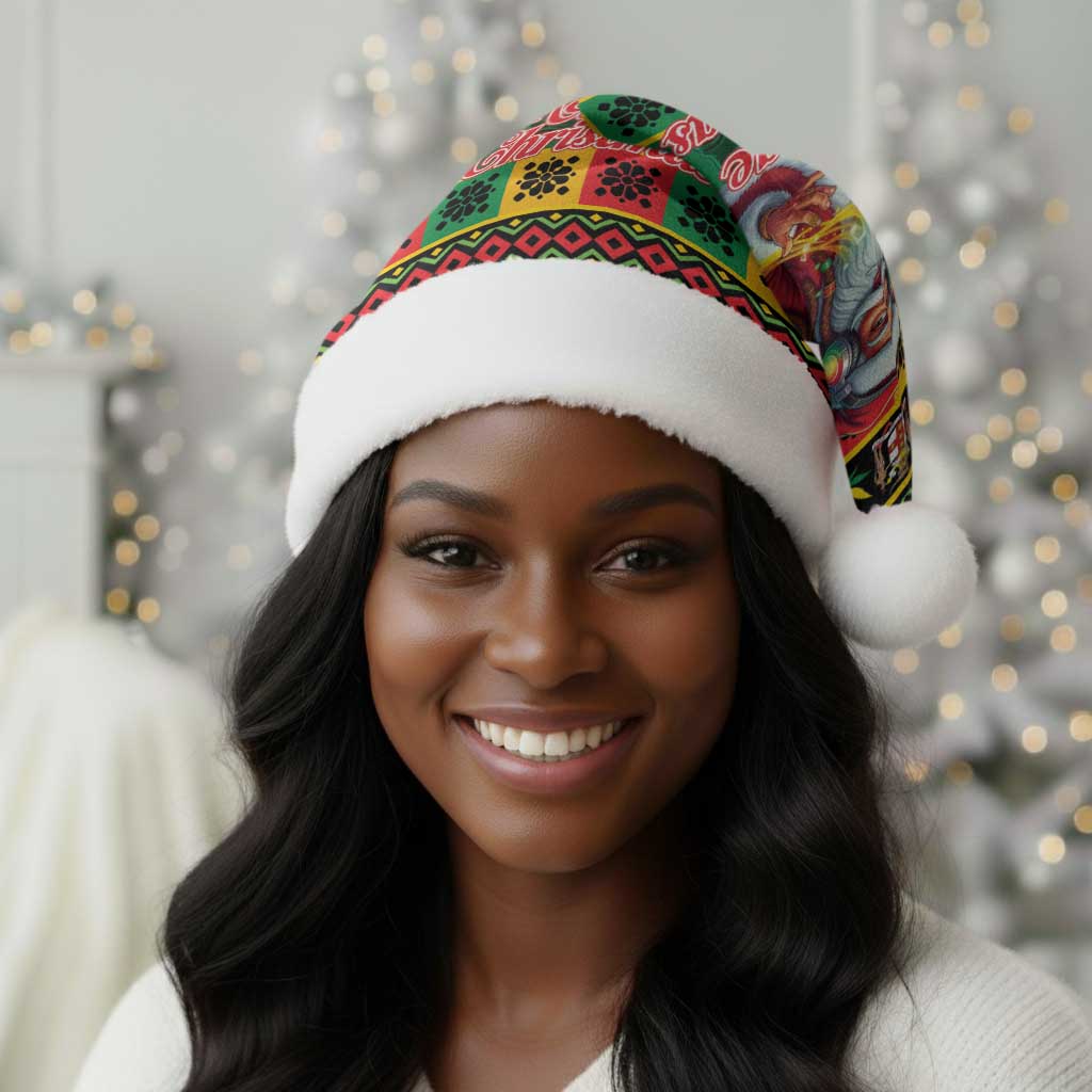 Afro-Jamaicans Christmas Santa Hat Reggae Santa with Dreadlocks Design - African Pride