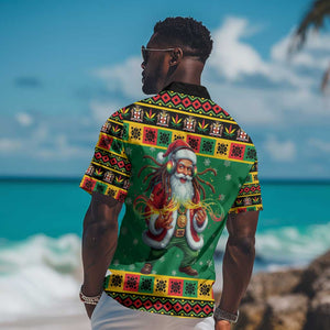 Afro-Jamaicans Christmas Hawaiian Shirt Reggae Santa with Dreadlocks Design - African Pride