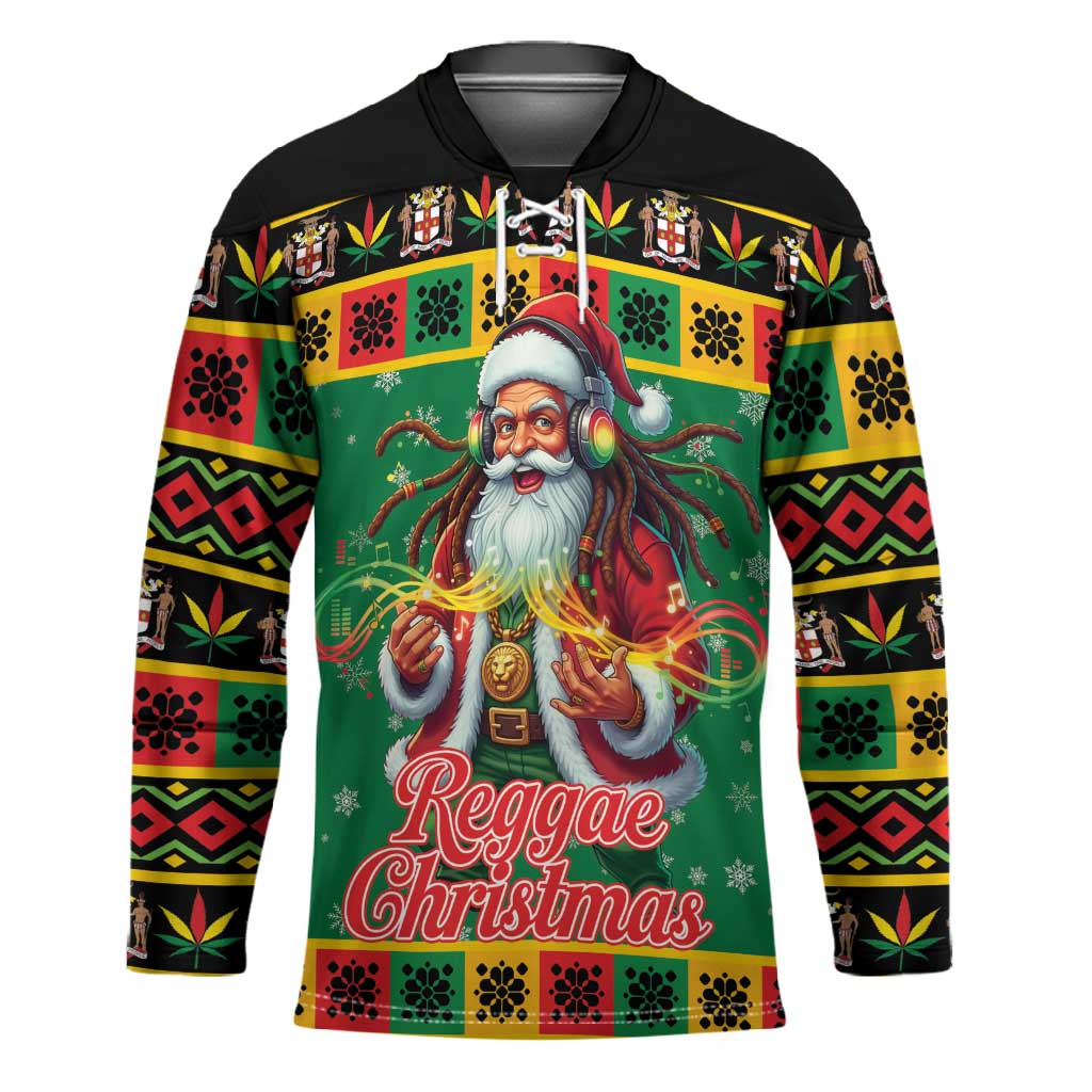 Afro-Jamaicans Christmas Hockey Jersey Reggae Santa with Dreadlocks ...