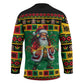 Afro-Jamaicans Christmas Hockey Jersey Reggae Santa with Dreadlocks Design