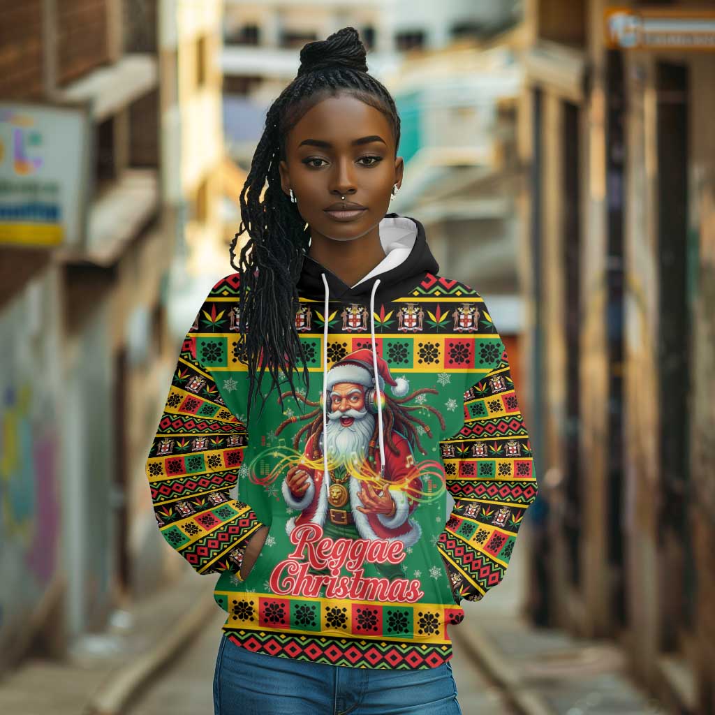 Afro-Jamaicans Christmas Hoodie Reggae Santa with Dreadlocks Design - African Pride