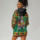 Afro-Jamaicans Christmas Hoodie Dress Reggae Santa with Dreadlocks Design - African Pride